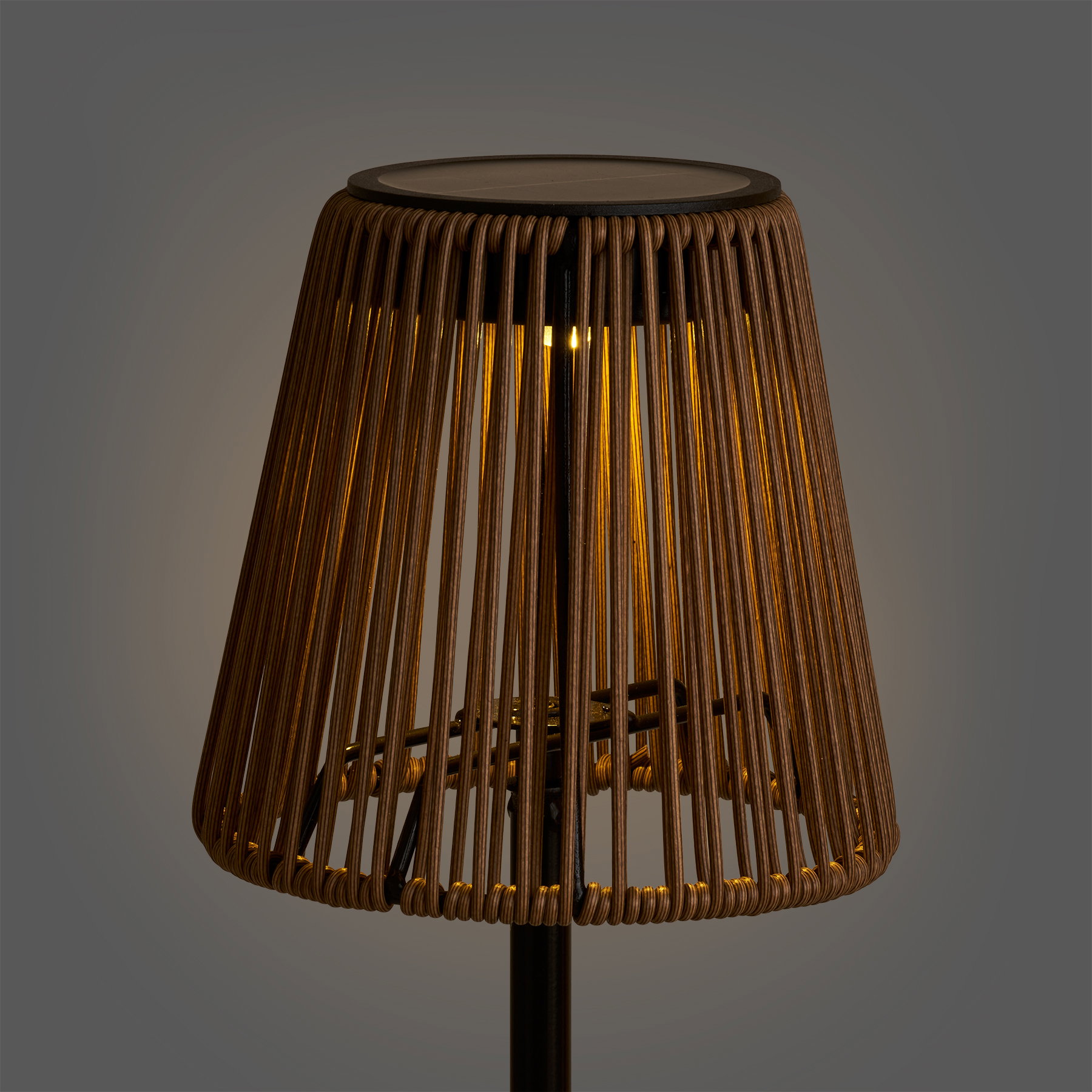 Salford Lampe, genopladelig med integreret solcelle, brun/sort - Billede 3