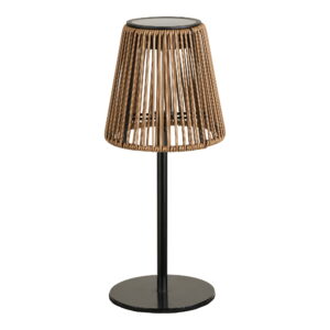 Salford Lampe, genopladelig med integreret solcelle, brun/sort
