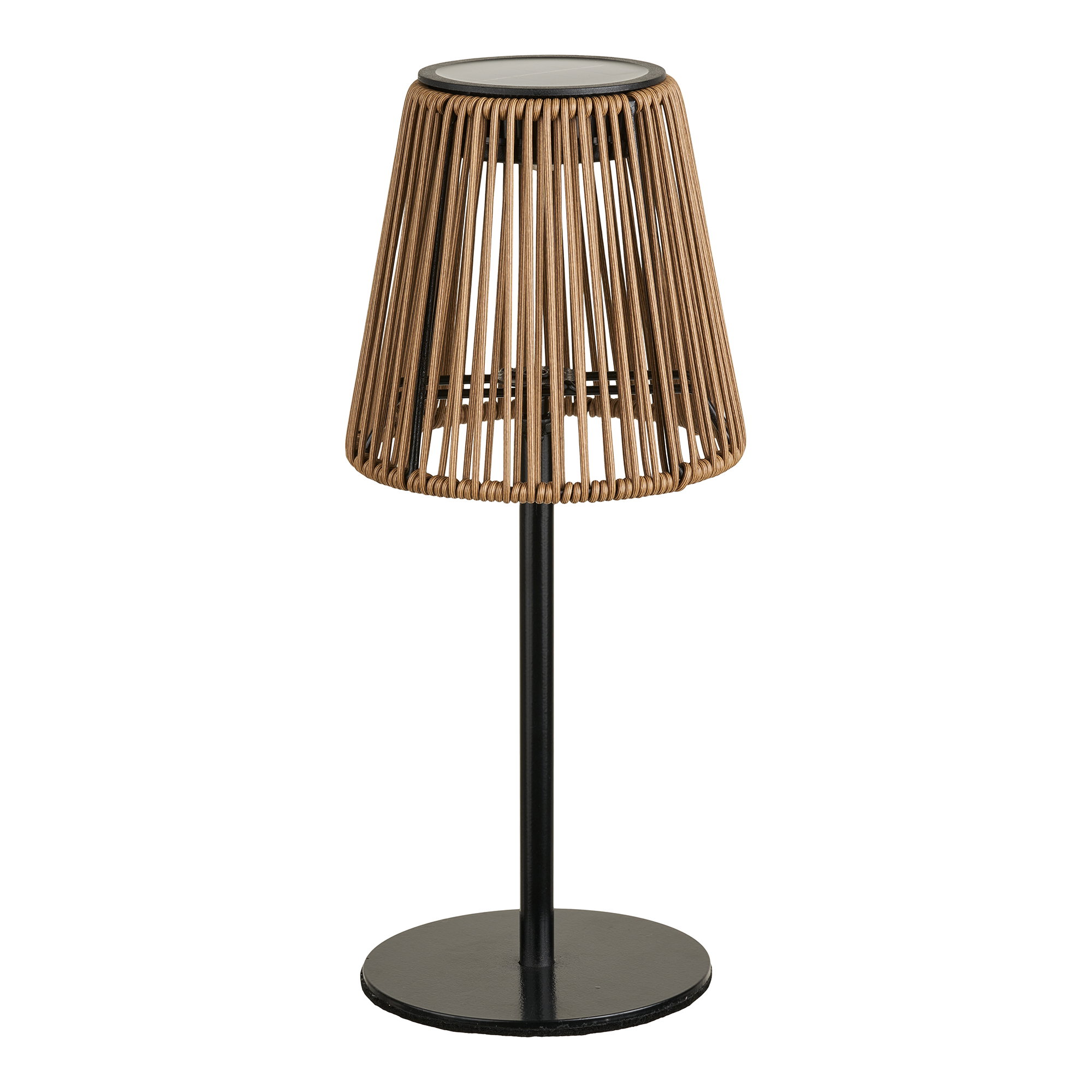 Salford Lampe, genopladelig med integreret solcelle, brun/sort