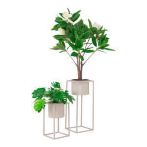Alternative view of Marla Urtepotteholder, stål, beige/grå, sæt af 2