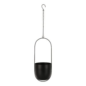 Celle Hænge urtepotte, metal, sort, 15,5x14,5x37,5 cm