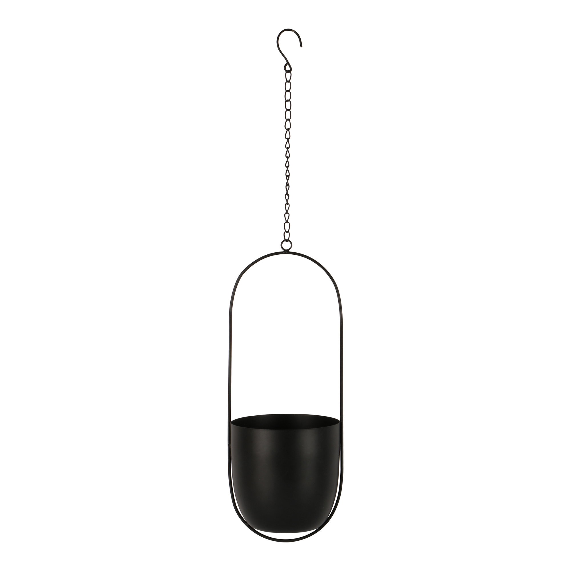 Celle Hænge urtepotte, metal, sort, 15,5x14,5x37,5 cm