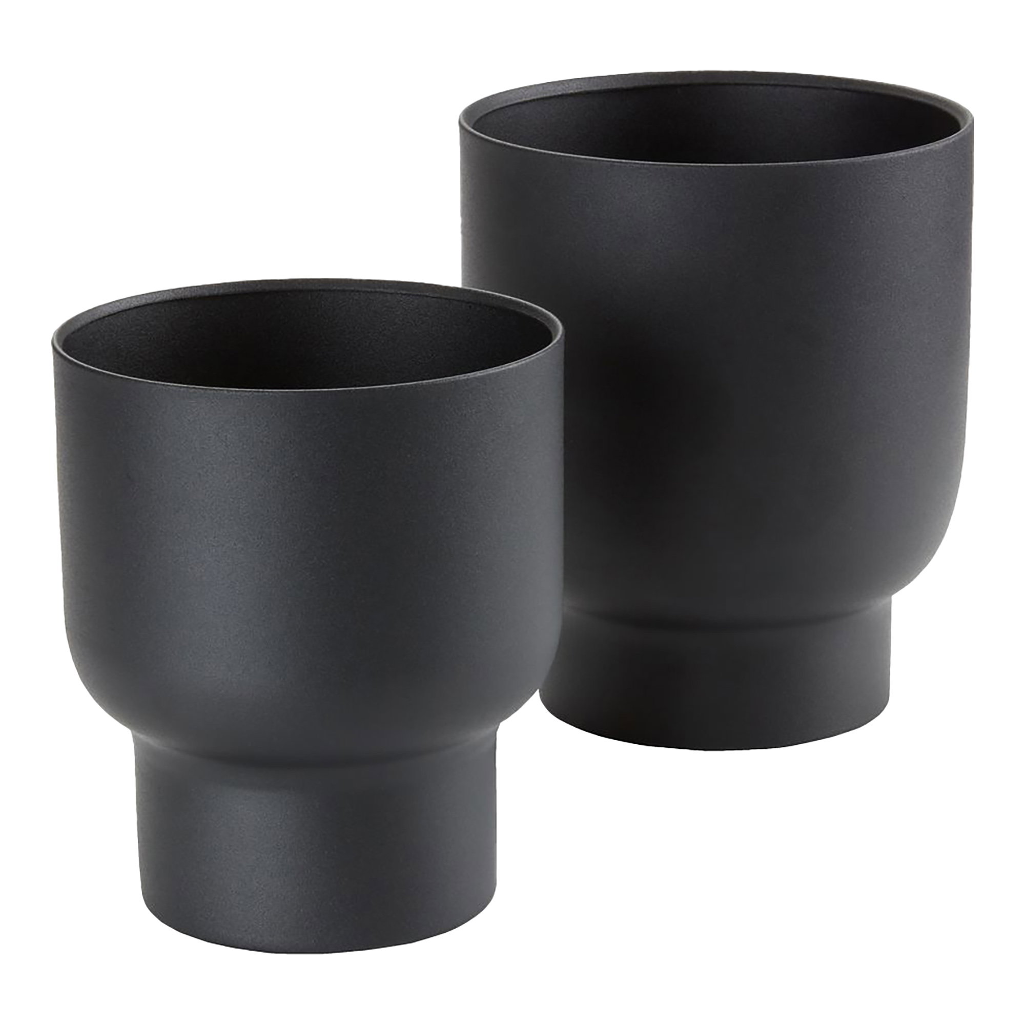 Fulda Urtepotter, metal, sort, sæt af 2