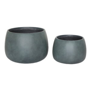 Stanbury Krukker, fiberclay, sort/grøn, sæt af 2