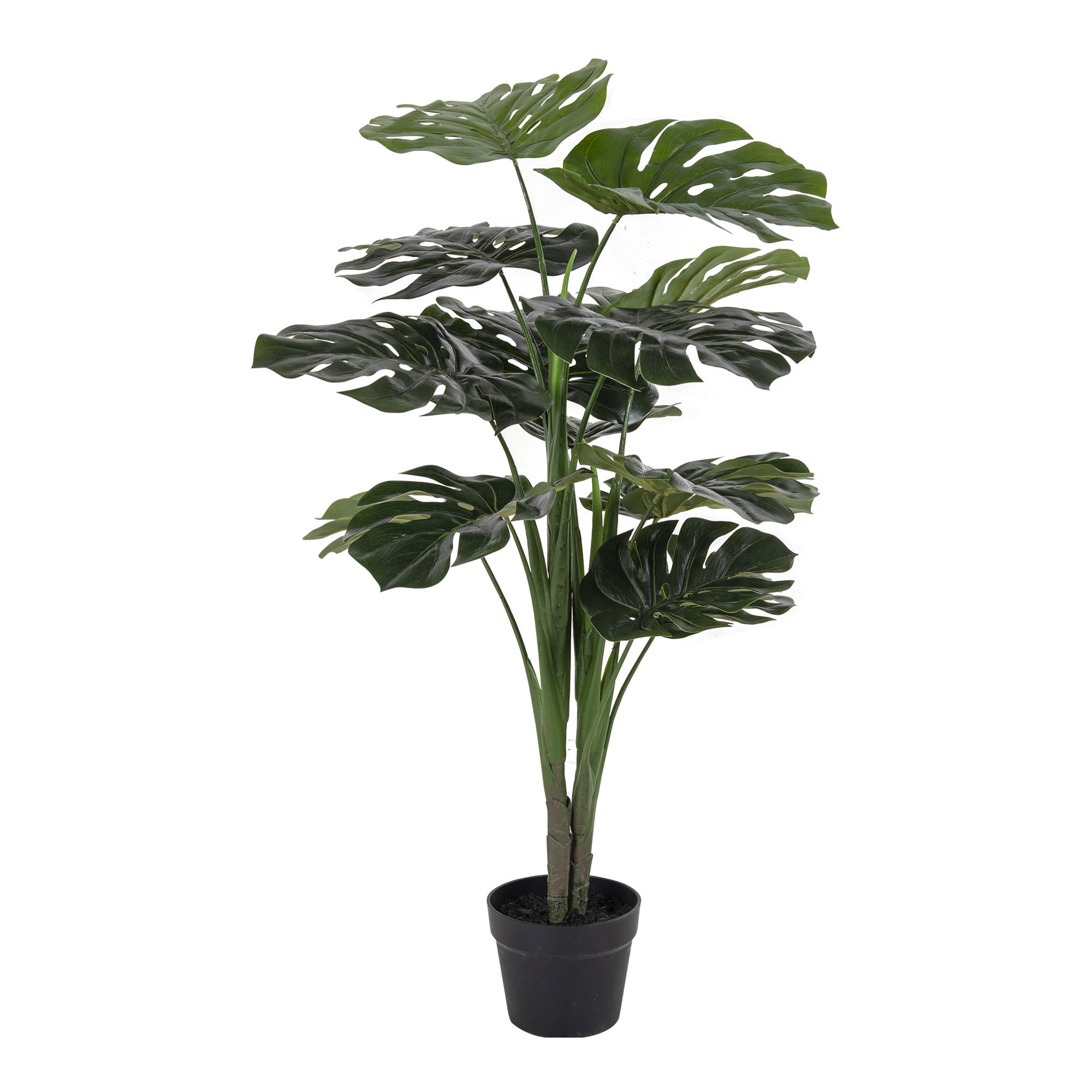 Monstera, kunstig plante, grøn, H:90 cm