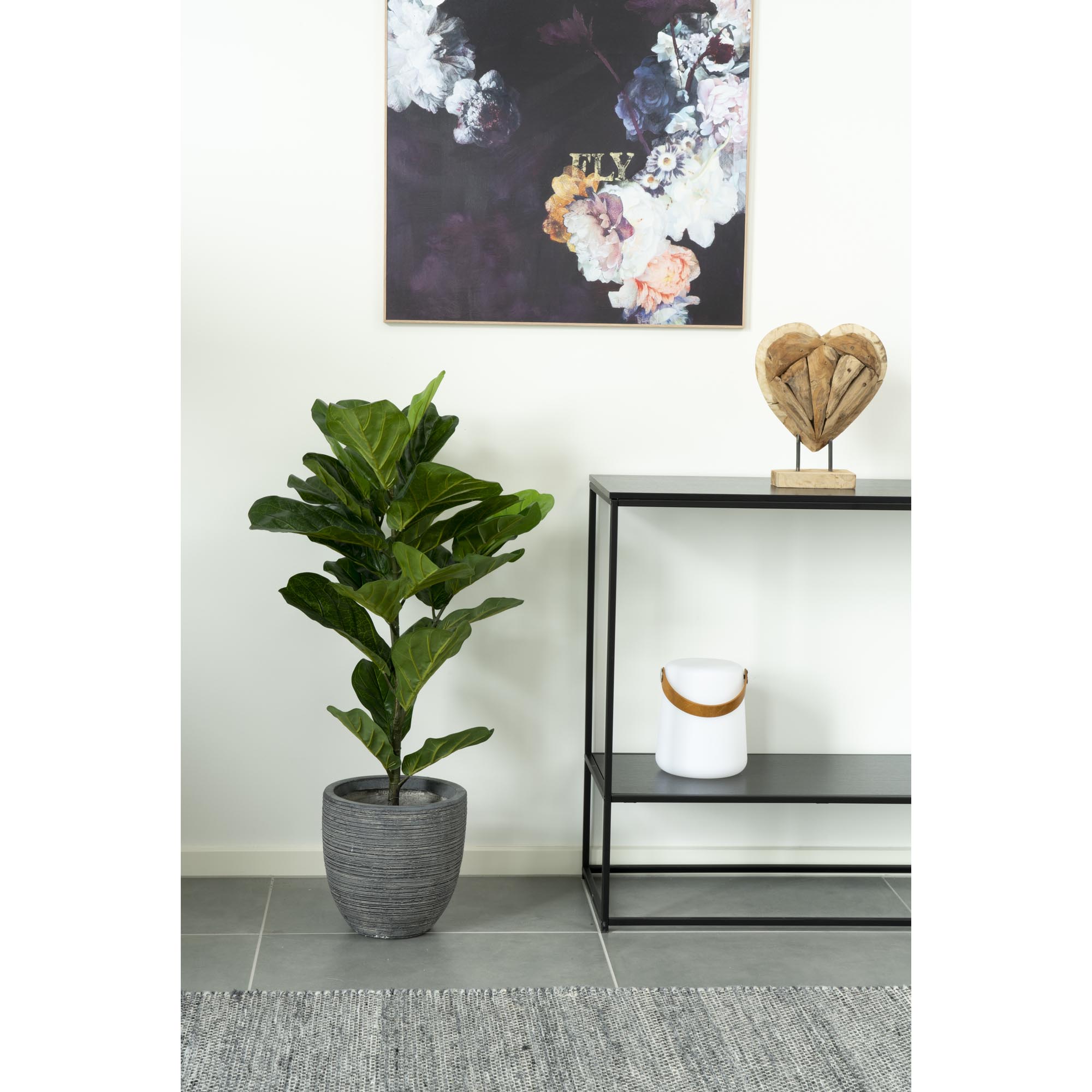 Fiddle Violinfigen, kunstig plante, grøn, H:100 cm - Billede 3