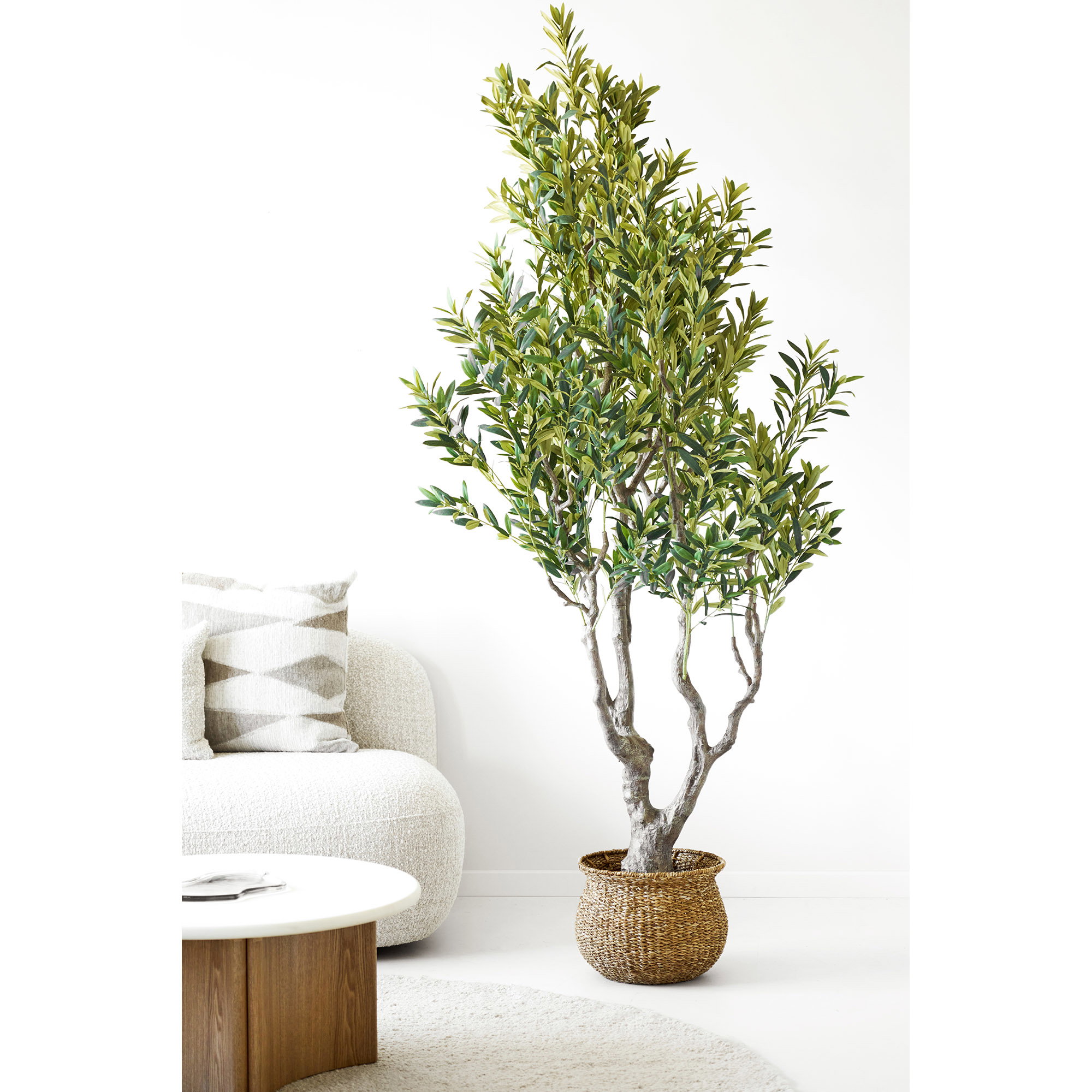 Oliventræ, kunstig plante, grøn, H:220 cm - Billede 6