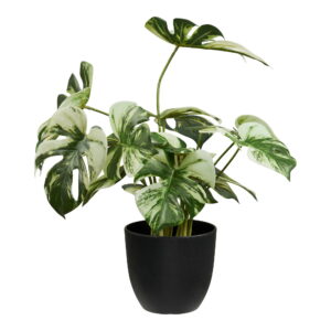 Monstera, kunstig plante, grøn, H:43 cm