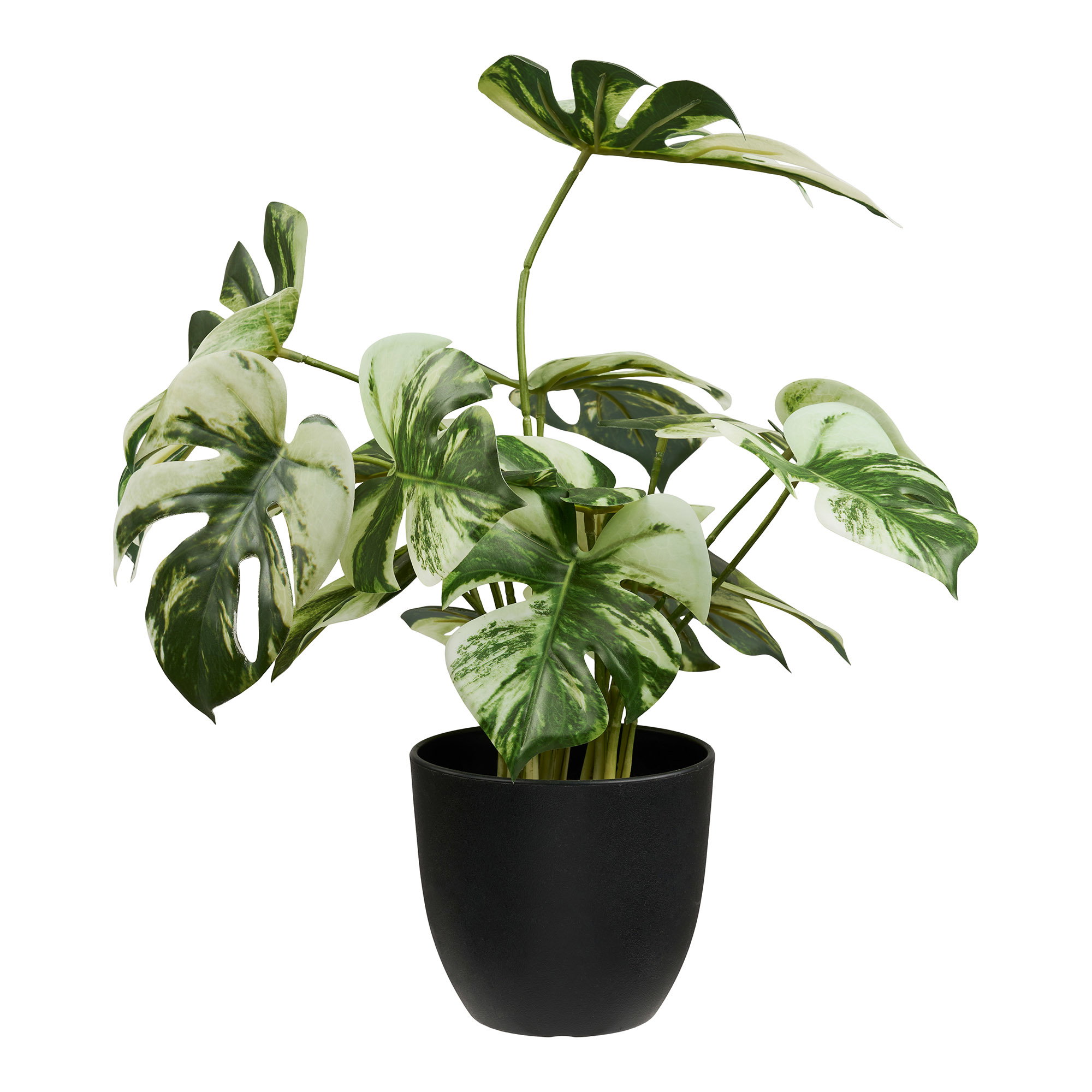 Monstera, kunstig plante, grøn, H:43 cm